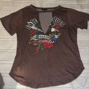 Deep V patriotic tee